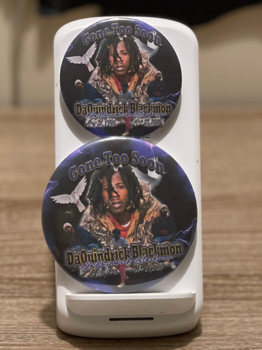 Black and purple Cloud Memorial Button